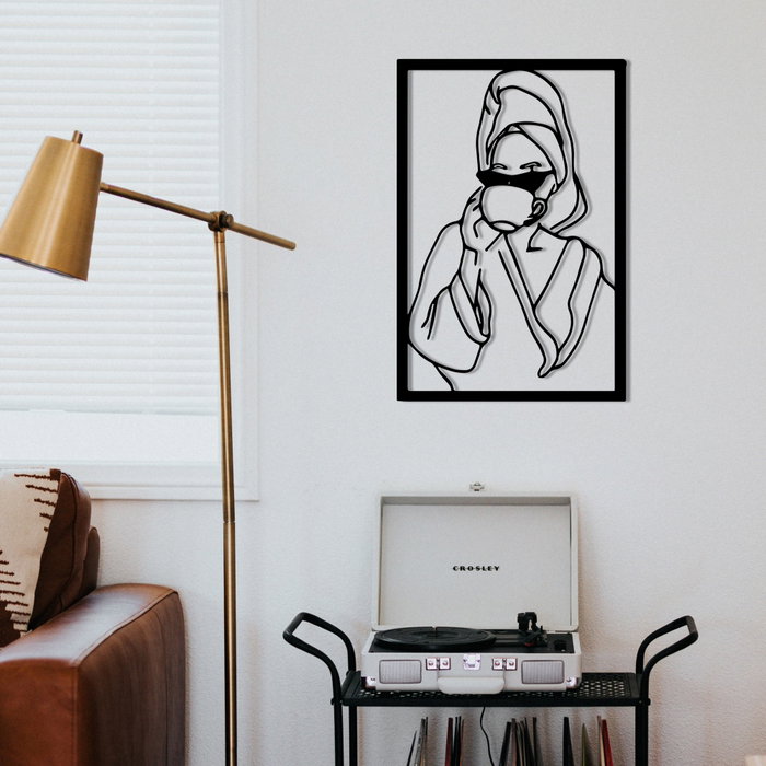 Wallity Coffee Time - Escultura de pared de metal negra